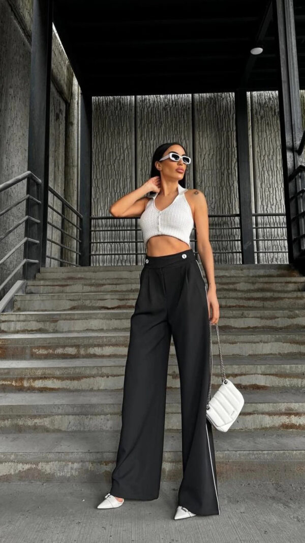 BLACK PALAZZO TROUSERS - Image 3