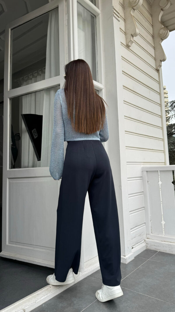 OPENWORK KNITWEAR BLUE BLOUSE - Image 3