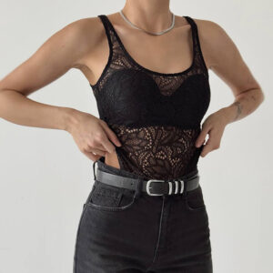BLACK LACEWORK TOP