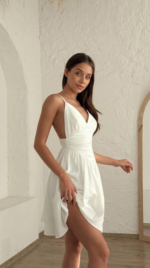 WHITE SHORT DRESS - Image 3