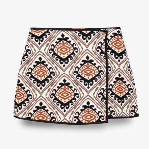 ETHNIC PATTERNED SILK SKORTS